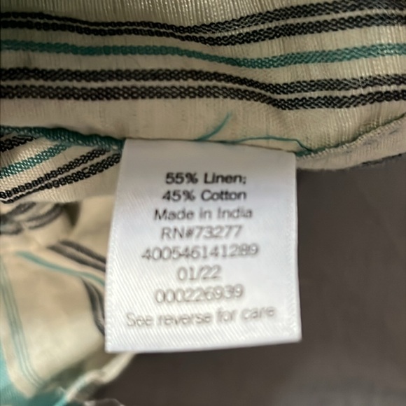 Sonoma Striped Linen/Cotton Blend Short Sleeve Button Down - Picture 4 of 4